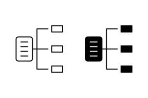 classification linear art icon set. Classification mark for web vector