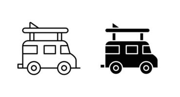 Campervan outline icon collection or set. Campervan Thin line art vector