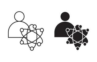 big data scientist outline icon collection or set. big data scientist Thin line art vector