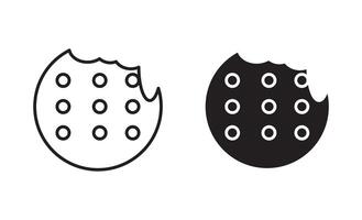 Biscuit outline icon collection or set. Biscuit Thin line art vector