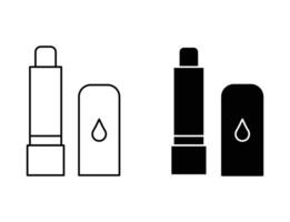 Lip balm linear thin line icon graphics. Lip balm set use for web ui or app vector