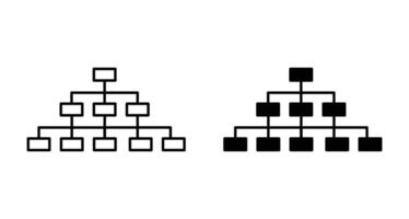 Hierarchical structure outline icon collection or set. Hierarchical structure Thin line art vector