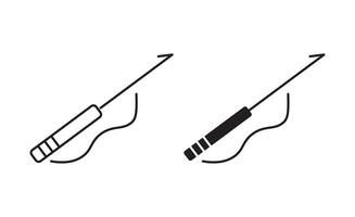 Harpoon outline icon collection or set. Harpoon Thin line art vector