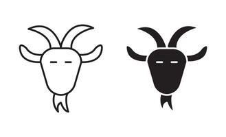 Goat outline icon collection or set. Goat Thin line art vector