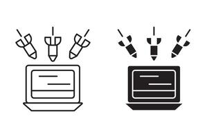 Ddos outline icon collection or set. Ddos Thin line art vector