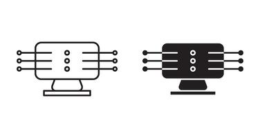 data streaming linear thin line icon graphics. data streaming set use for web ui or app vector
