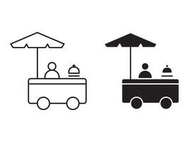 Food cart icon mark set symbol for web application vector