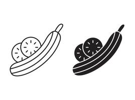 Cucumber icon mark set symbol for web application vector