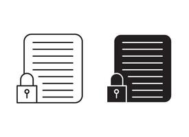 Confidential Project outline icon collection or set. Confidential Project Thin line art vector