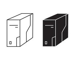 Computer Case linear thin line icon graphics. Computer Case set use for web ui or app vector