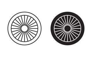 car hubcap outline icon collection or set. car hubcap Thin line art vector