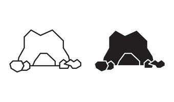 cave linear thin line icon graphics. cave set use for web ui or app vector