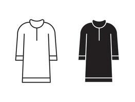 Kurta outline icon collection or set. Kurta Thin line art vector