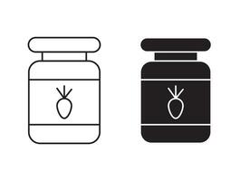 Jam outline icon collection or set. Jam Thin line art vector
