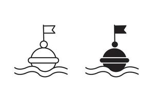 Buoy flat editable icon mark set. Buoy illustration with thin stroke vector