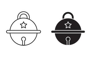 Jingle bell outline icon collection or set. Jingle bell Thin line art vector