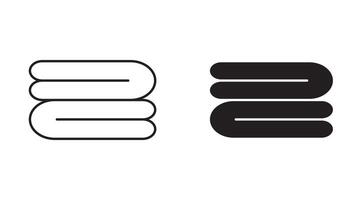 Rounded the folded bath towels outline icon collection or set. bath towel Thin line art vector
