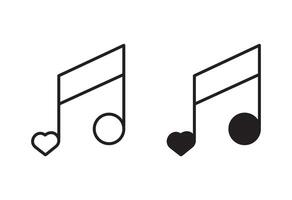 love Music linear thin line icon graphics. love Music set use for web ui or app vector