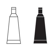 Toothpaste tube outline icon collection or set. Toothpaste tube Thin line art vector