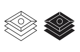 Tiles outline icon collection or set. Tiles Thin line art vector