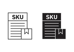 SKU description outline icon collection or set. SKU Thin line art vector