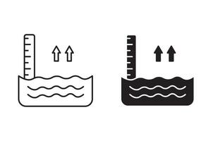 sea level outline icon collection or set. sea level Thin line art vector