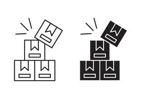 Overflow shipment outline icon collection or set. Overflow shipment Thin line art vector