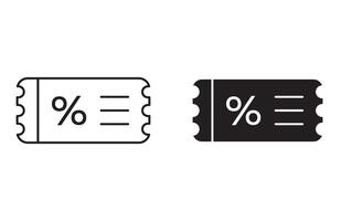 Voucher Outline Icon drawing set. Voucher for app web use vector