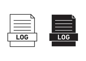 log file outline icon collection or set. log file Thin line art vector