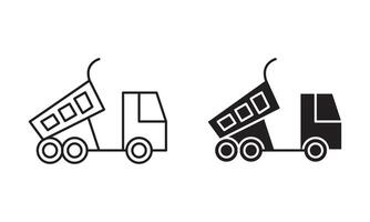 Tipper linear art icon set. Tipper mark for web vector