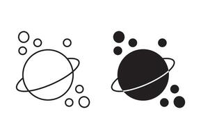 Space junk flat editable icon mark set. Space junk illustration with thin stroke vector
