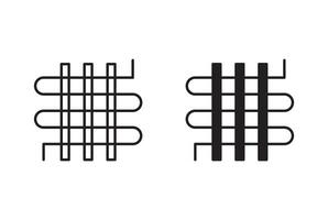 Underfloor heating outline icon collection or set. Underfloor heating Thin line art vector