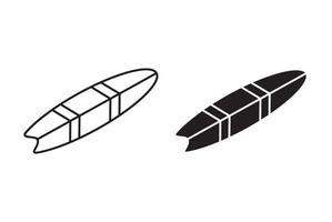 Surfboard flat editable icon mark set. Surfboard illustration with thin stroke vector