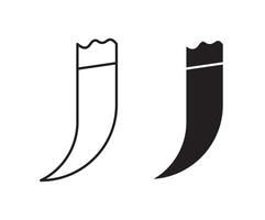 Tusk outline icon collection or set. Tusk Thin line art vector