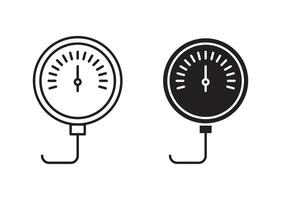 Tire pressure monitoring outline icon collection or set. Tire pressure monitoring Thin line art vector