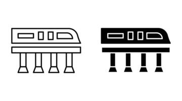 Monorail outline icon collection or set. Monorail Thin line art vector