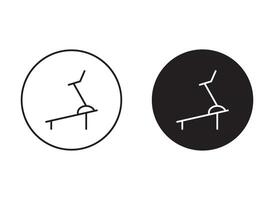 Treadmill flat editable icon mark set. Treadmill illustration with thin stroke vector