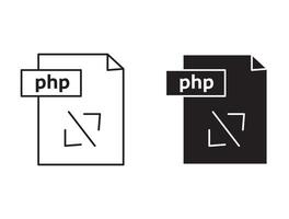 php Outline Icon drawing set. php for app web use vector