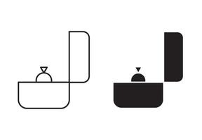 Ring box outline icon collection or set. Ring box Thin line art vector