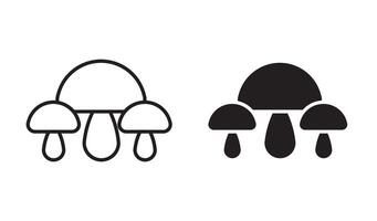 Mushroom outline icon collection or set. Mushroom Thin line art vector
