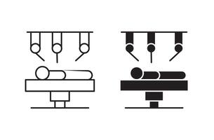Robotic surgery outline icon collection or set. Robotic surgery Thin line art vector