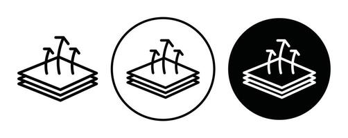 3 Breathable layers outline icon collection or set. 3 Breathable layers Thin line art vector