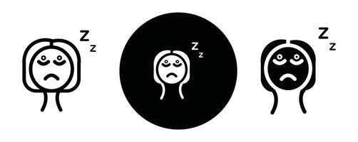 Cant fall asleep outline icon collection or set. Cant fall asleep Thin line art vector
