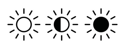 Brightness outline icon collection or set. Brightness Thin line art vector