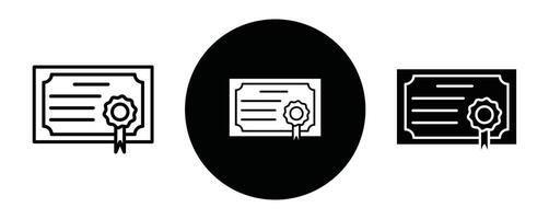 Certificate outline icon collection or set. Certificate Thin line art vector