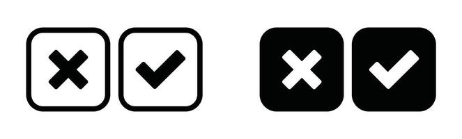 Check false or true icon line art vector