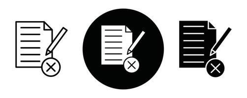 Cancel file icon line art vector