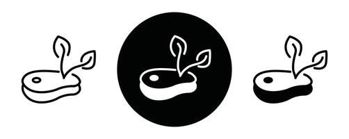 Artificial vegan meat outline icon collection or set. Artificial vegan meat Thin line art vector
