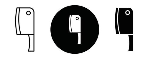Cleaver for meat outline icon collection or set. Cleaver for meat Thin line art vector
