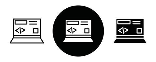 Back end outline icon collection or set. Back end Thin line art vector